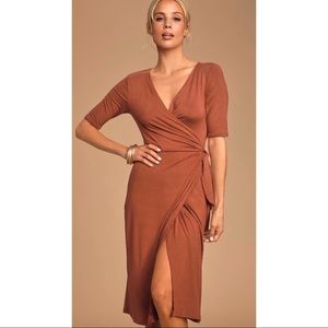 Lulu’s Forget me Knot Midi Wrap dress